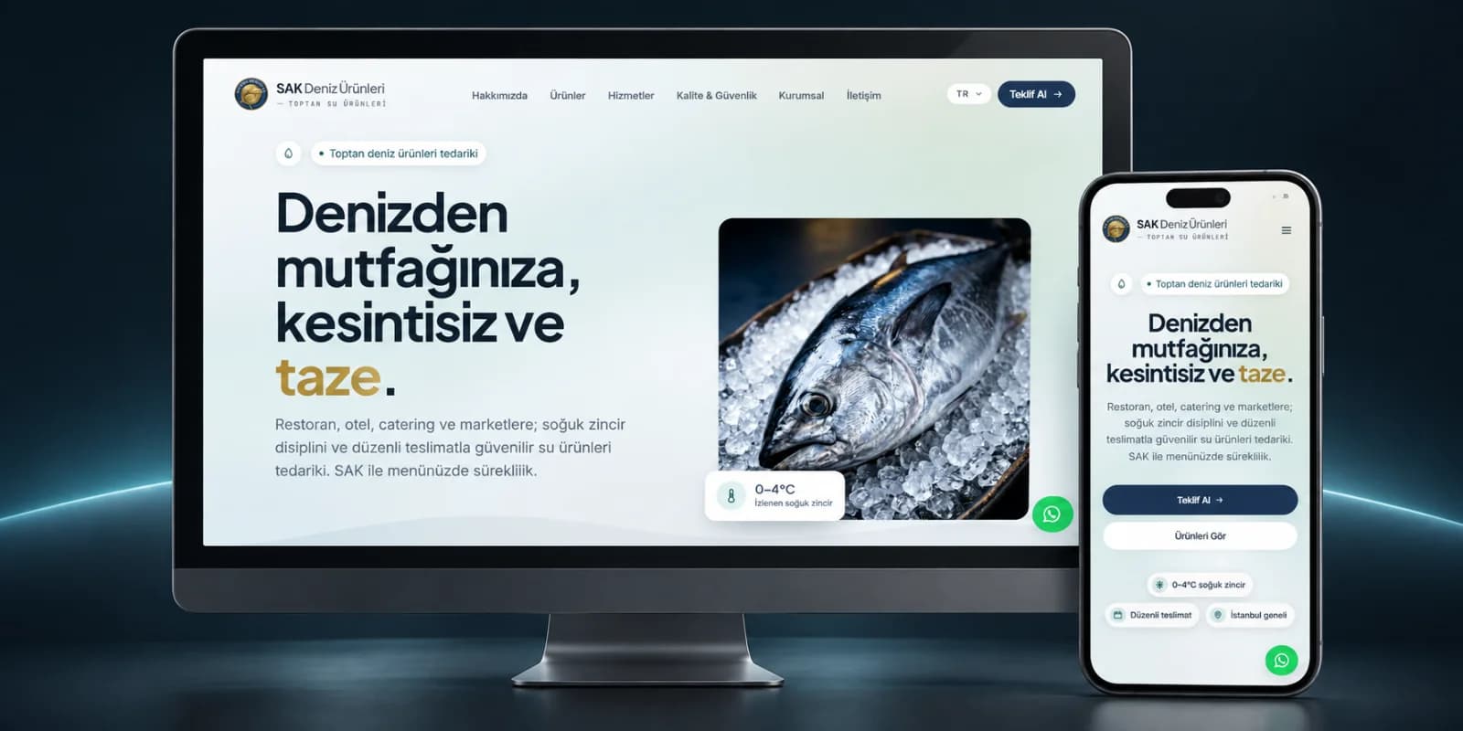 SAK Deniz Ürünleri kurumsal sitesi