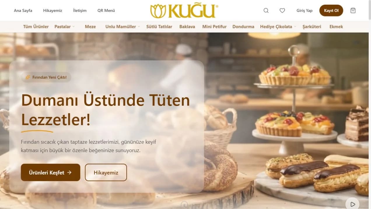 Kuğu Pastaneleri ana sayfa